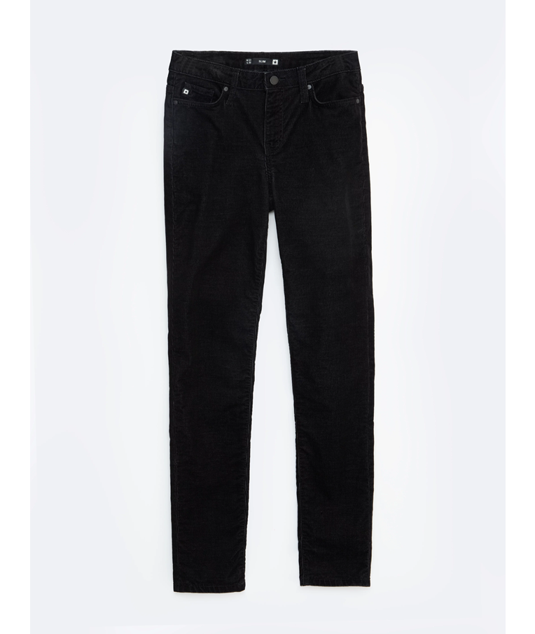 Ženske črne hlače BIG STAR TROUSERS NON DENIM KATRINA HIGH WAIST CORD