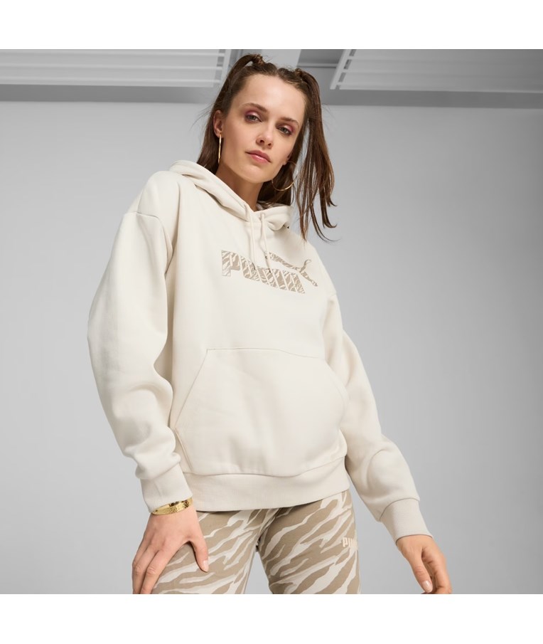 Ženski športni pulover s kapuco PUMA ESS+ ANIMAL Hoodie FL